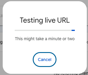 Google Search Console UI seems to have been updated - cancel button has a strong blue border.