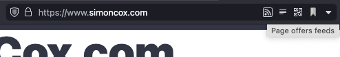 Vivaldi address bar shows an icon if a website has an RSS feed available. Nice!