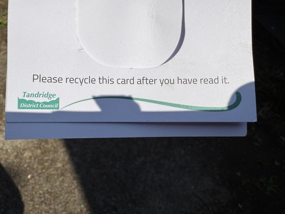 Recycle this card after you have read it. 